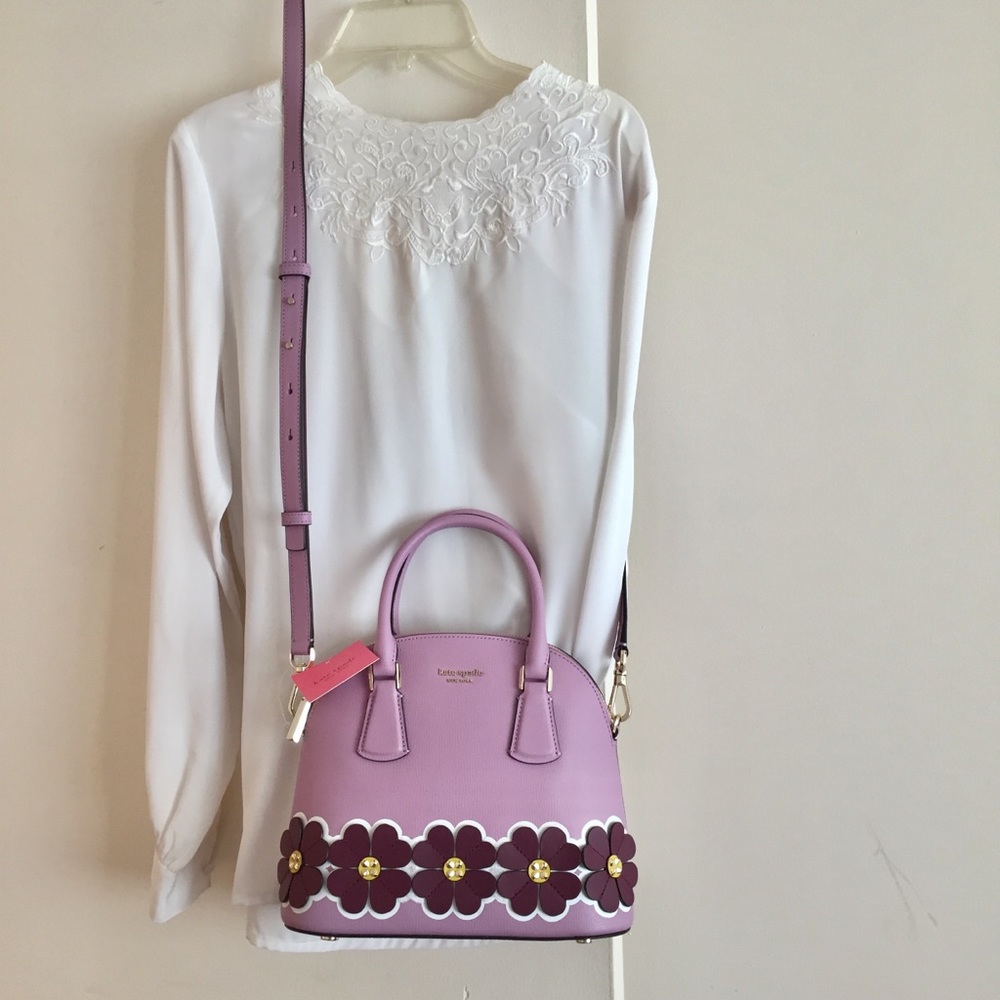 Kate Spade Orchid Clover Leather Md Dome Satchel,Brand New with Tag - Picture 2 of 6